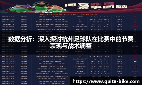数据分析：深入探讨杭州足球队在比赛中的节奏表现与战术调整